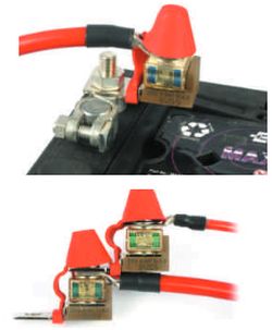  Batterie Kabel mit 20A Sicherung, plus, minus mit Ringösen  d=8 mm