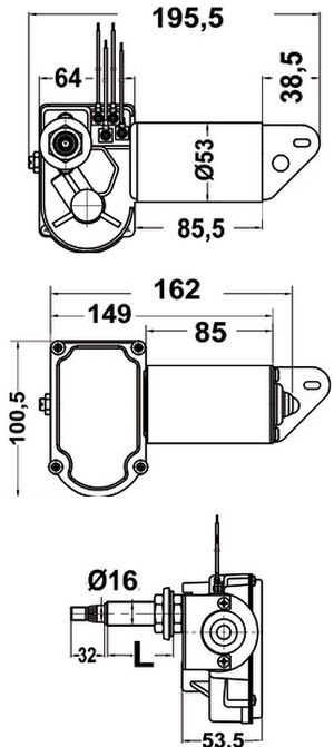 TMC Scheibenwischer, wasserdicht 12 V