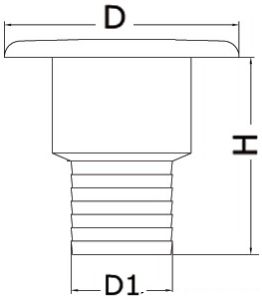 Diesel-Einfüllstutzen 30° mit versenkbarem Griff, 1 1/2 Zoll, Ed