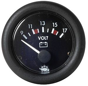 Volvo Penta 881658 Spannungsanzeige, Voltmeter 52mm, weiß, für 12 Volt