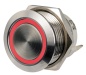 Preview: FLAT-Schalter Edelstahl ON-OFF 12/24 V Rot