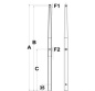 Preview: Relingstutz m. Drahtdurchlass AISI316 450 mm