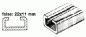 Preview: Aluminiumschiene + Nylonschiebe 1 m, 22x11 mm