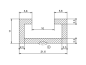 Preview: Aluminiumschiene + Nylonschiebe 1 m, 22x11 mm