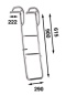 Preview: Bootsleiter zum Einhaken, L=900mm, B=290mm, D=222mm, c/