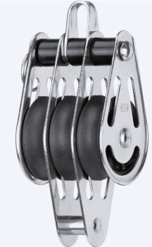 Dreifachblock mit Hundsfott, Bügel (demontierbar) Ø: 10mm