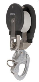BARTON Snatch-Block Gleitlager 20 mm - 1 Rolle, Wirbel, Patentschäkel