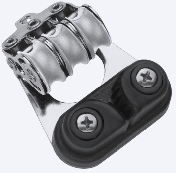 Dreifachblock mit Schotklemme, Bügel Ø: 4mm