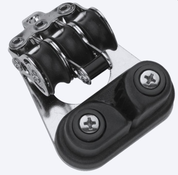 Dreifachblock mit Hundsfott, Schotklemme, Bügel Ø: 6mm