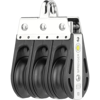 S-Block Gleitlager, 3 Rollen, Bügel - 10mm