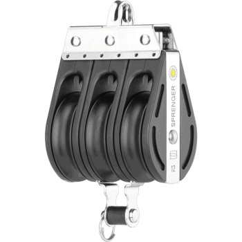 S-Block Gleitlager, 3 Rollen, Bügel, Hundsfott - 12mm