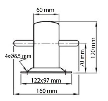 Poller Typ ACHIL 110 mit Grundplatte