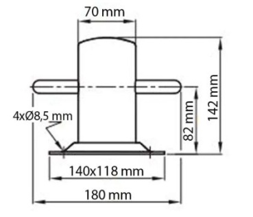 Poller Typ ACHIL 130 mit Grundplatte