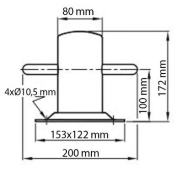 Poller Typ ACHIL 150 mit Grundplatte