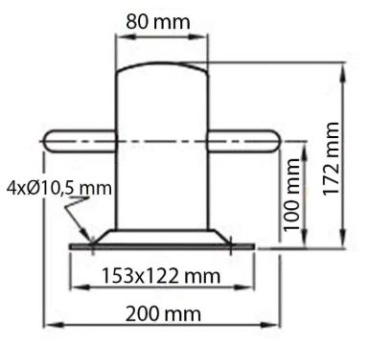 Poller Typ ACHIL 160 mit Grundplatte