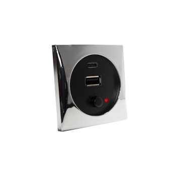 Batsystem USB A und C mit Schalter chromfarben
