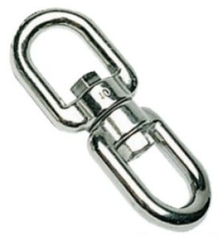 Wirbelschäkel m. Doppelöse AISI 316 4 mm