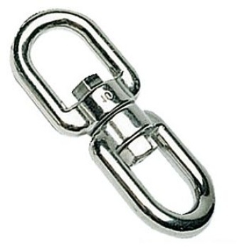 Wirbelschäkel m. Doppelöse AISI 316 6 mm