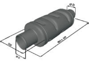Kunststoff-Schalldämpfer Vetus DEMPMP100, Ø102mm