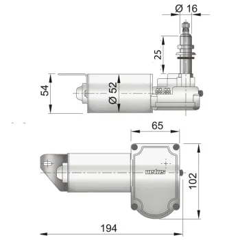 Vetus Scheibenwischermotor, kurze Welle, 12V