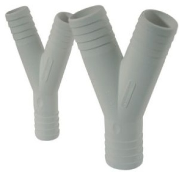 Kunststoff Y-Schlauchverbinder, Ø25x25x38mm, weiß