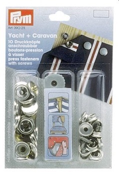 Druckknöpfe Ø 15mm, Messing vernickelt. Unterteil aufschraubbar