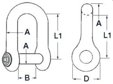 Ankerschäkel AISI 316 16 mm