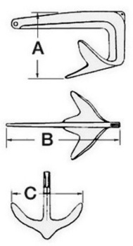 Trefoil Anker, klappbar 5 kg