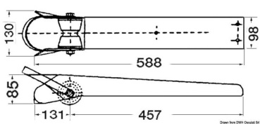 Bugrolle aus satiniertem Edelstahl 588 mm