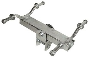 Haltebeschlag f. Seitenrolle erhöht 4 Rollen 40 mm