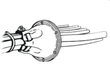 Kabeldurchlaß aus PVC, weiß