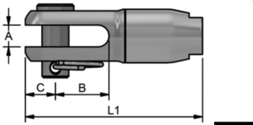 Gabelklemme f. Textil Ø 5 mm
