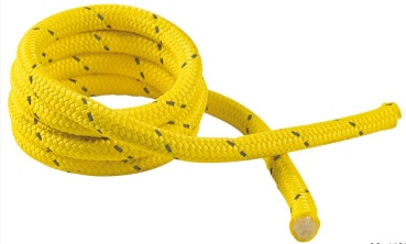 Festmacherleine für Landanschluss 14 mm gelb fluoreszierend reflektierend 50 m