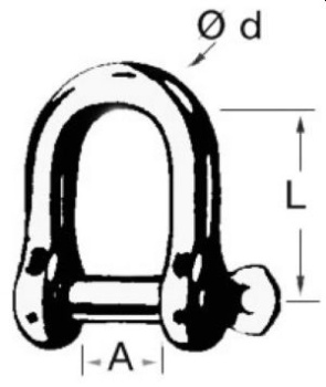 VA-Stahl Schäkel, extra breit 6 mm
