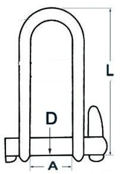 Schäkel m. Schnappverschluss AISI 316 8 mm