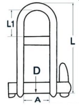 Schäkel m. Schnappverschluss AISI 316 8 mm