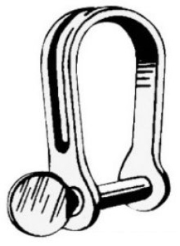 VA-Stahl Schäkel aus gestanztem Blech, lang 8 mm