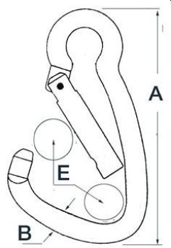 Karabinerhaken AISI 316 weiter Öffnung 23 mm