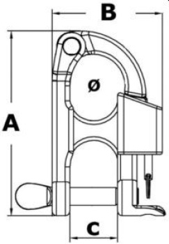 Schnappschäkel f. Wasserski 59,5 mm