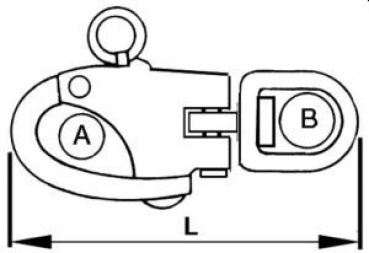Schnappschäkel Doppelwirbel f. Spi AISI 316 82 mm