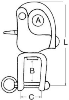 Wirbel Schnappschäkel AISI 316 128 mm