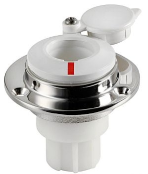 VA-Stahl Sockel gerade f.ausziehbahrer Schaft weiß