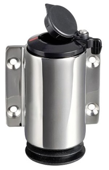 VA-Stahl Sockel Wandmontage 2 Kontakte, schwarz