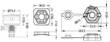 Navilight 360° weißes Licht 2NM Schwenkbar mit Drehgelenk