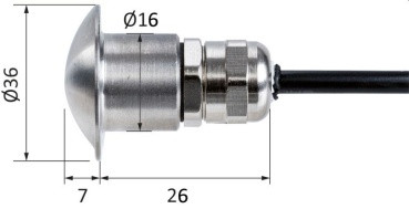 LED-Orienterungslicht, weiß VA-Stahl-Gehäuse, hochglanzpoliert