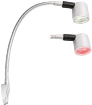 6-LED Kojenleuchte m. flexiblem Arm, titan silber