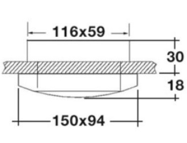 Phad Einbauleuchte, hochglanzpoliert 12V 20W