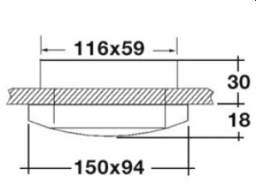 Phad Einbauleuchte, hochglanzpoliert 12/24V 5W - Zusatzbild 1