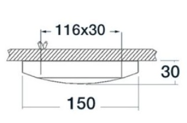Polaris Einbauleuchte, hochglanzpoliert 12/24V 5W - Zusatzbild 1
