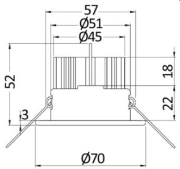 Atria II LED-Einbaudeckenleuchte hochglanzpoliert IP65 - Zusatzbild 1